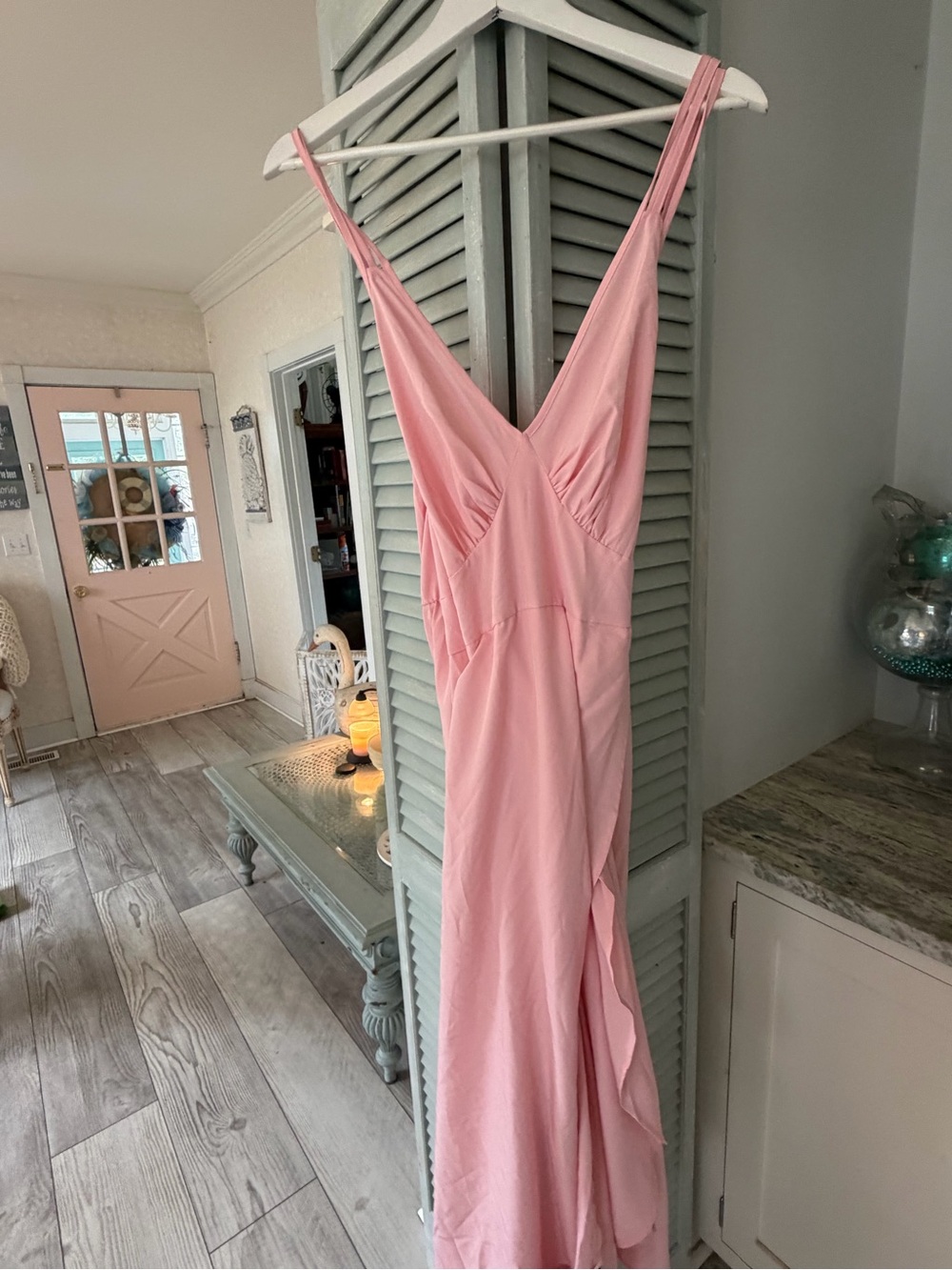 SHEIN Pink Spaghetti Strap Maxi Dress